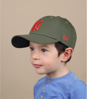 child green NY cap Kids League Ess 940 NY olive fire